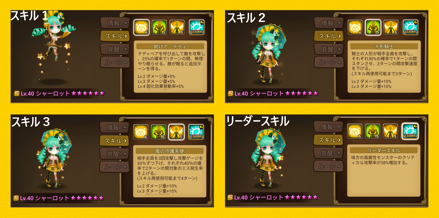 シャーロット スキル一覧