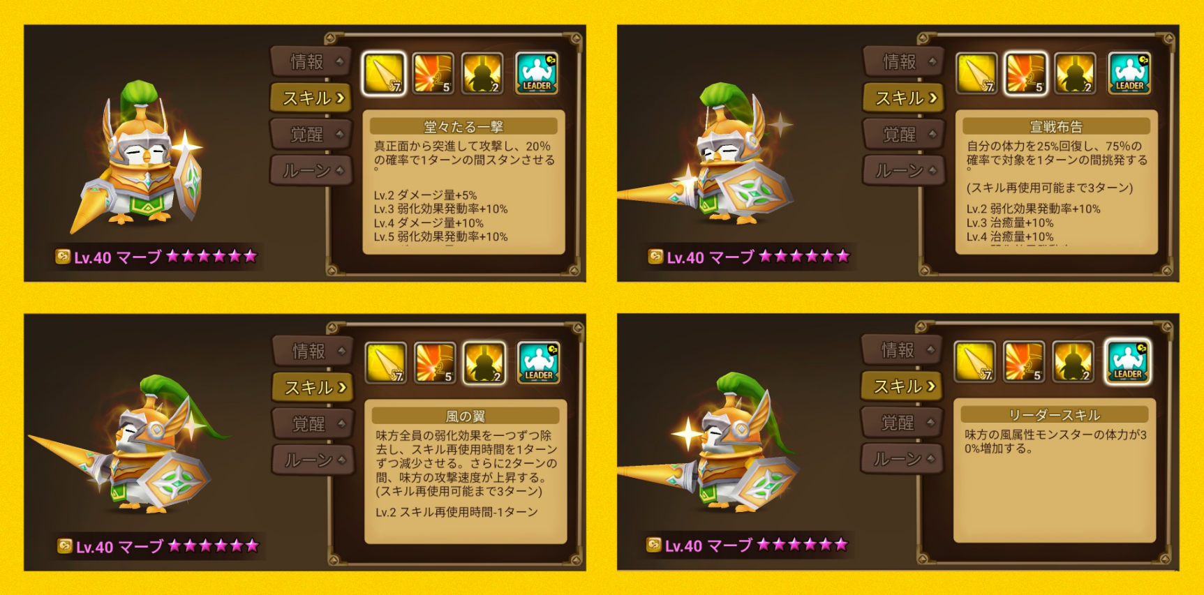 マーブ　スキル　風ペンギンナイト