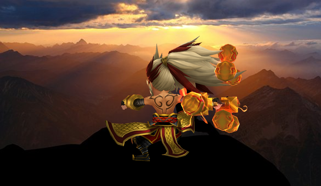 火孫悟空　崖で修行